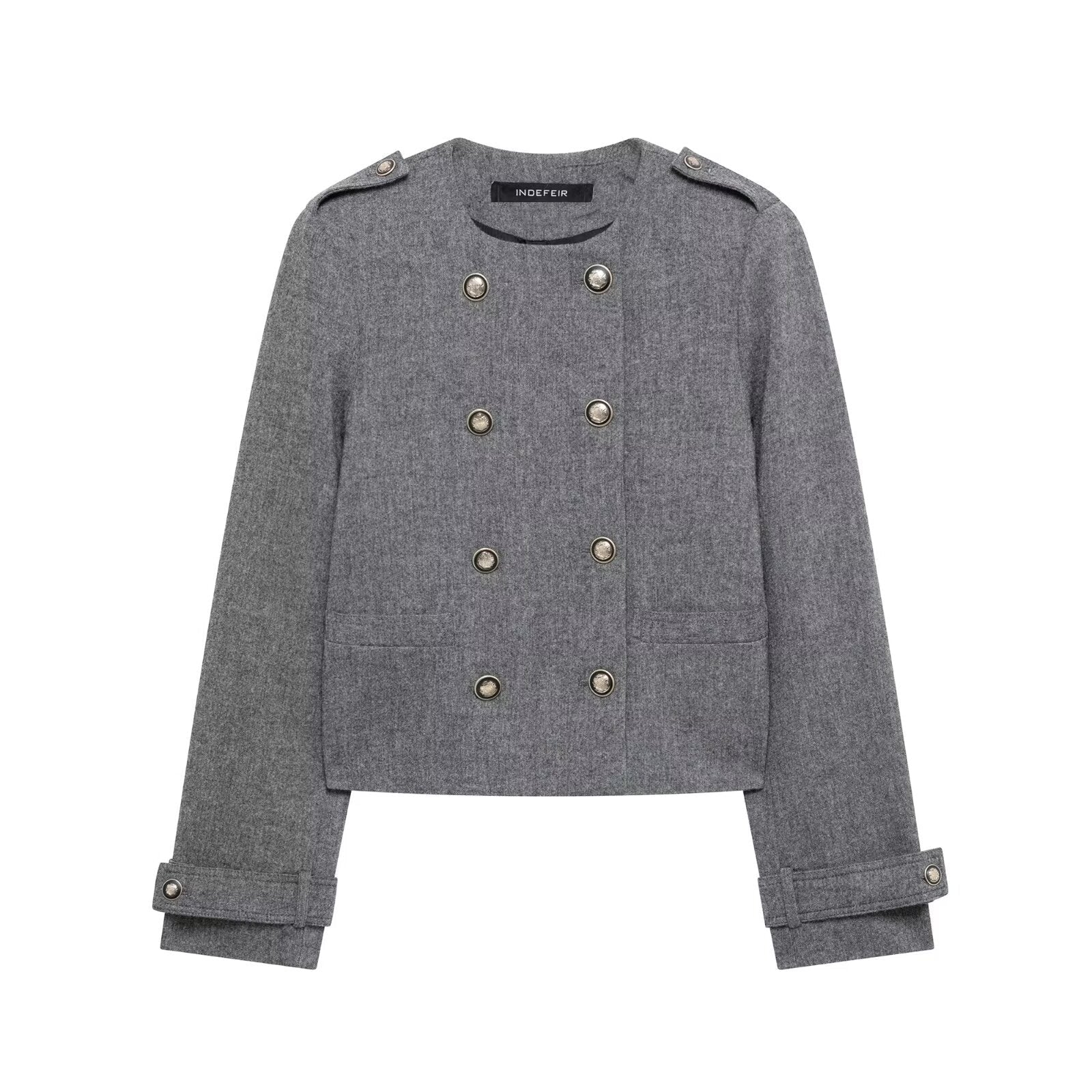 Women Breasted Jacket & Wide Pleated Short Skirt Co Ords
