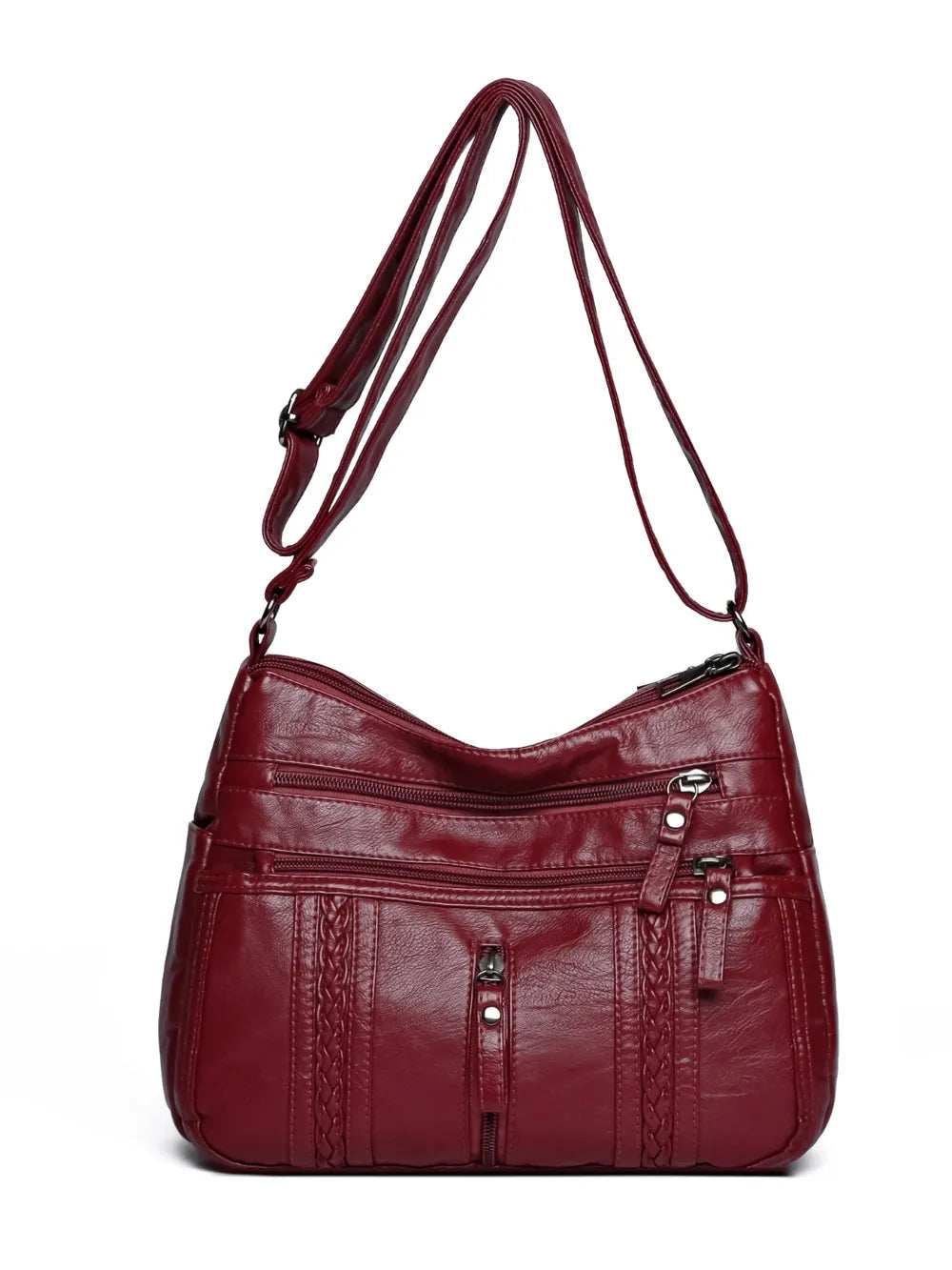 Accessories Women PU Leather Adjustable Strap Shoulder Bag