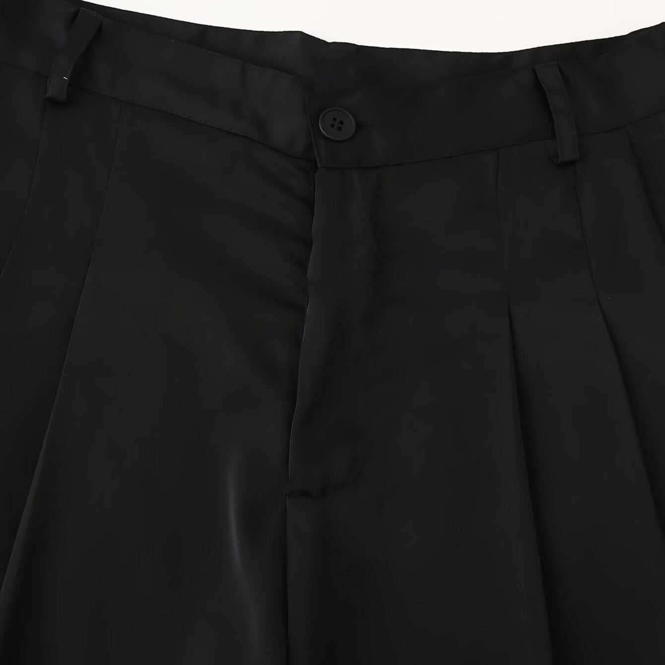 Women Casual Front Pleated Wide Leg Pants
