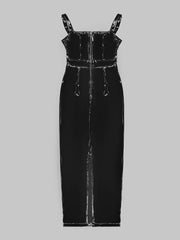 Women Sexy PU Leather Sleeveless Dress
