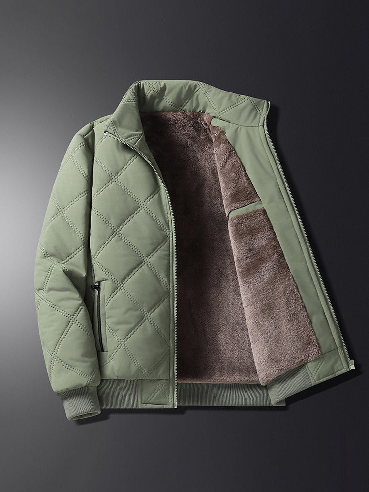 Men Casual Cotton Standing Collar WindBreaker Cotton Jacket