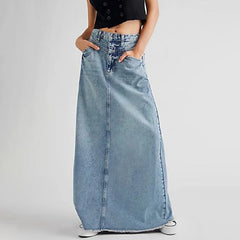 Women Vintage Denim A-line Spring Dress