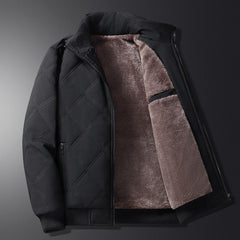 Men Casual Cotton Standing Collar WindBreaker Cotton Jacket
