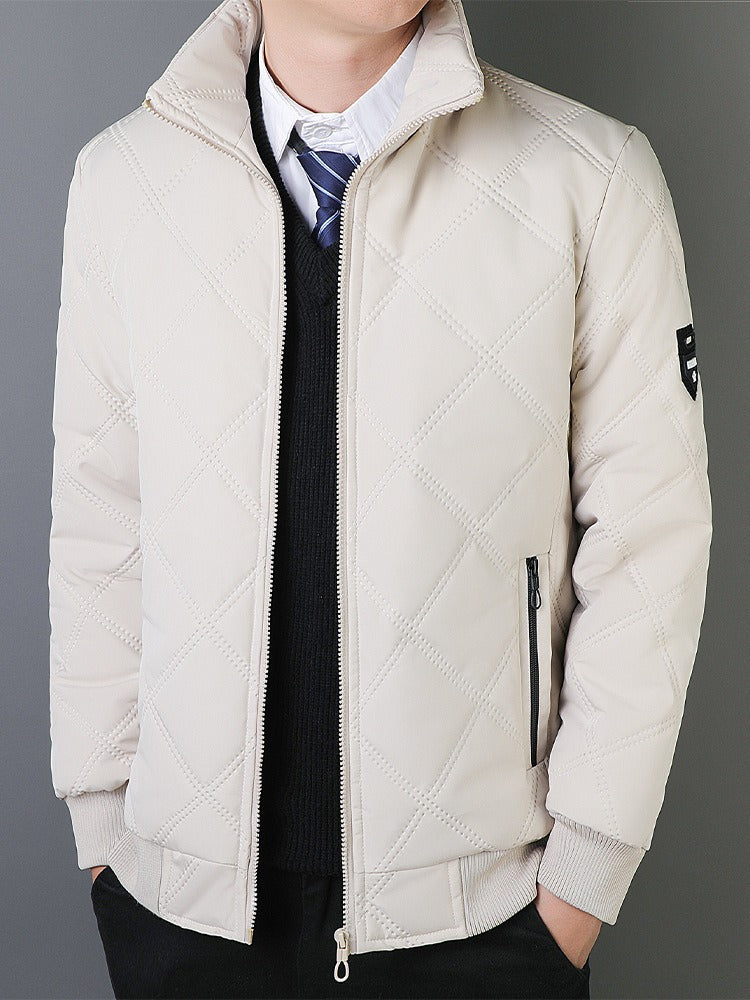 Men Casual Cotton Standing Collar WindBreaker Cotton Jacket