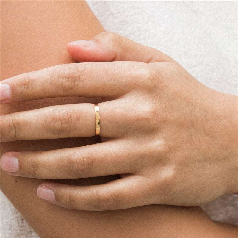 14K Gold Filled Flat Band Ring Minimalism JewelryKnuckle Anillos Mujer Bohemian Bague Femme Anelli Aneis Rings