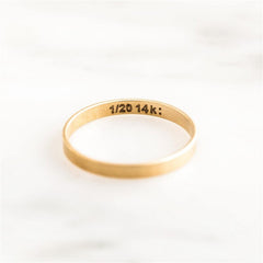 Women 14K Gold Plated Flat Band Ring