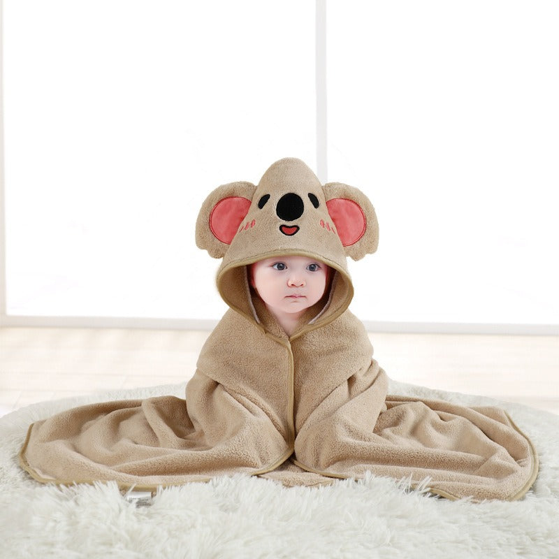 NewBorn Child Baby Cartoon Animal Face Hooded Towel