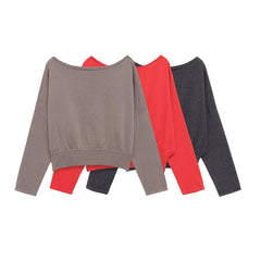 Women Casual Soft Long Sleeved Knitted Sweaters