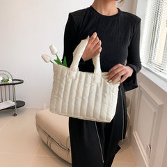 Large Capacity Simple Unique Handheld Bag Cotton Coat Shoulder Fashion Embroidery Tote Bag