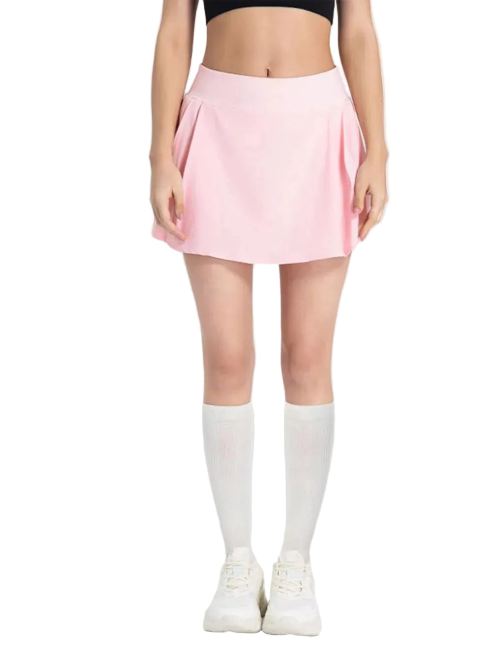 Women Pleated Mid-Rise Waist Active Skirt