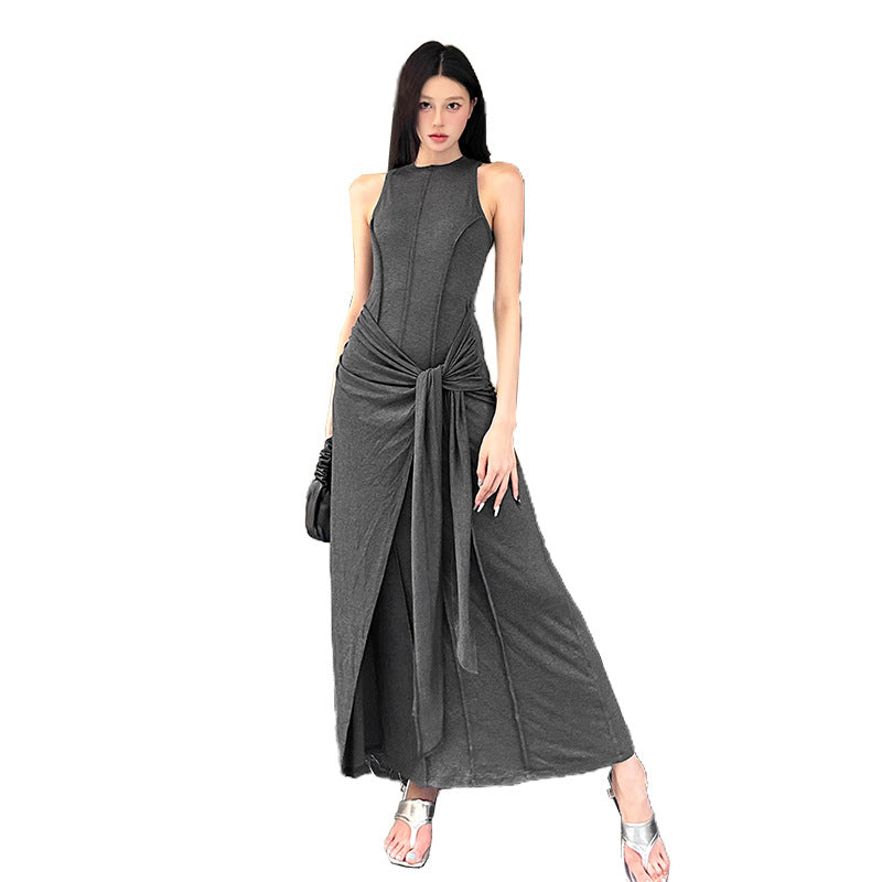 Women Casual Sleeveless Slim Long Dresses