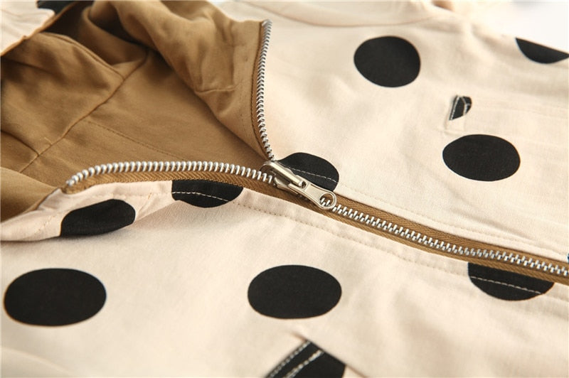 Baby Kids Toddler Reversible Polka Dot Windbreaker Trench Coat