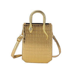 Accessories Stone Pattern Vertical Crossbody Tote PU Handbag