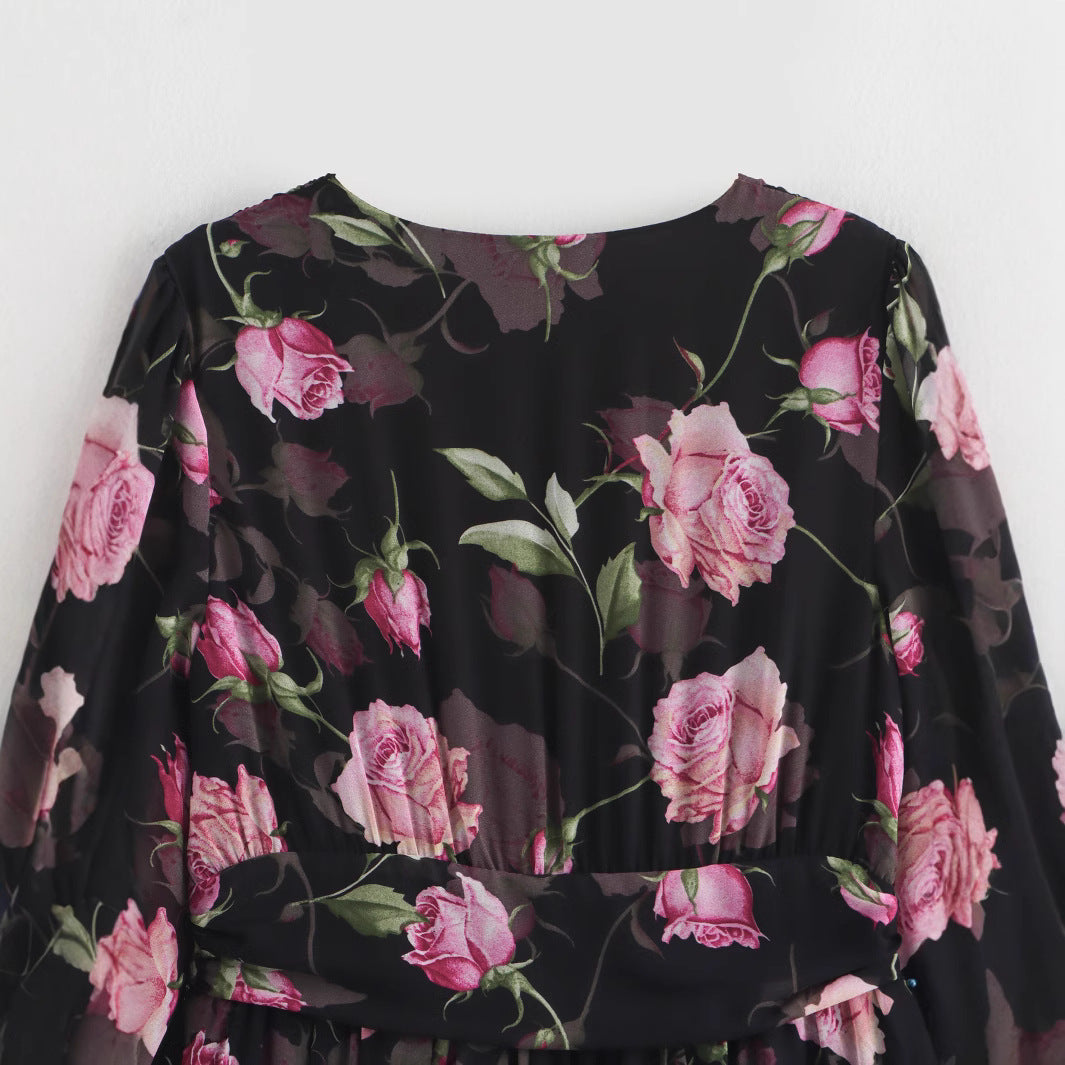 Women Casual Chiffon Printed Dress