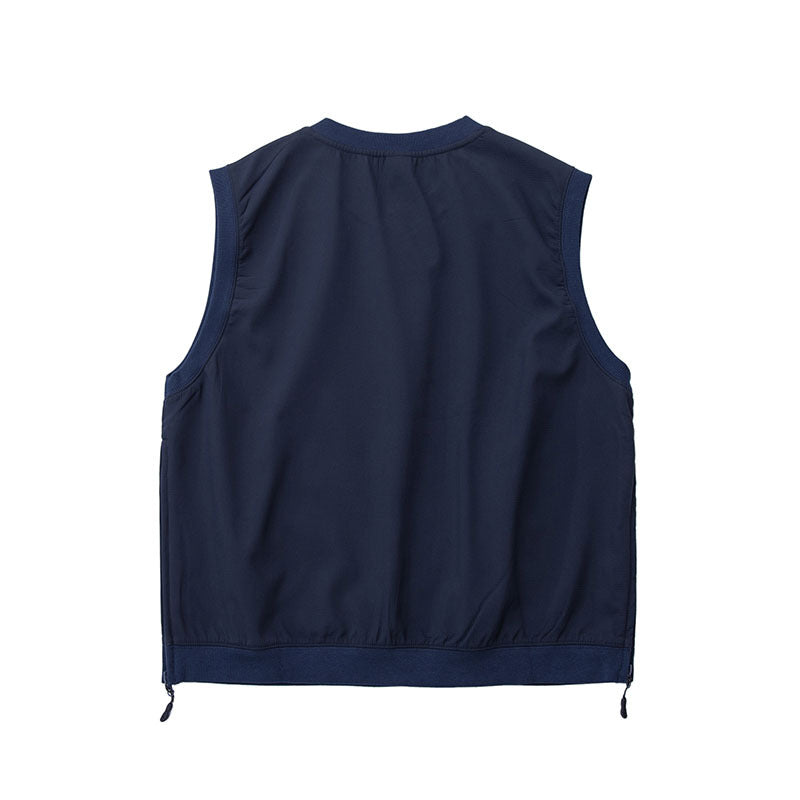 Men Sports Side Zip Retro Crew Neck Vest
