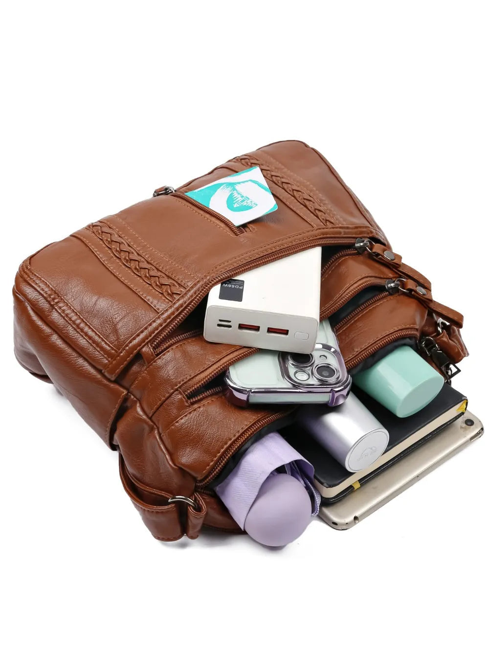 Accessories Women PU Leather Adjustable Strap Shoulder Bag