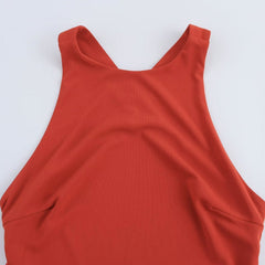 Women Casual Cross Halter Neck Long Dress