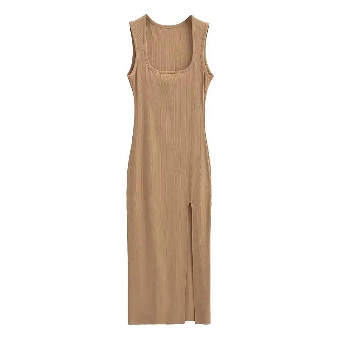 Women Summer Stretchable Sleeveless Knit Dresses