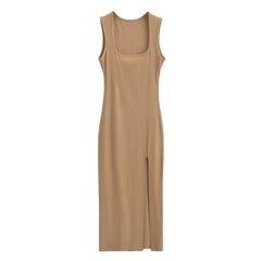 Women Summer Stretchable Sleeveless Knit Dresses