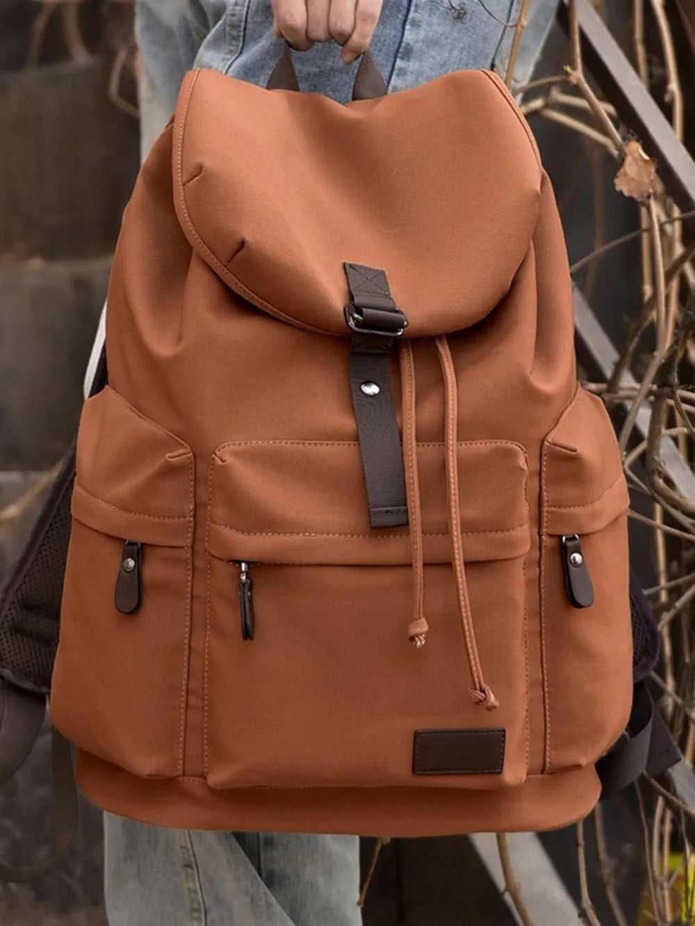 Accessories Multi Pockets Adjustable Strap Canvas Backpack Bag