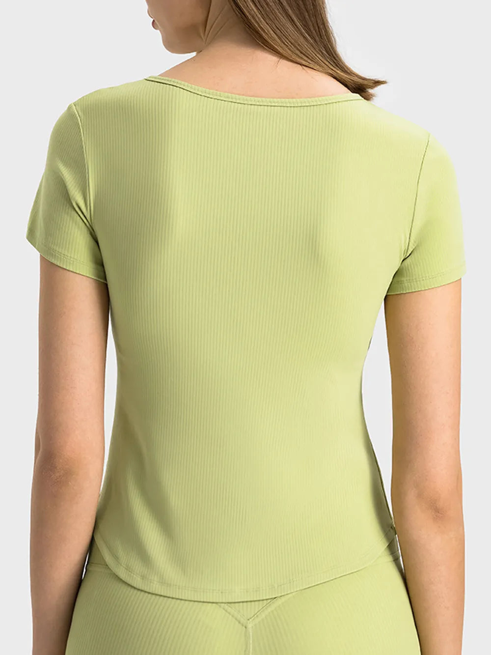 Women Active Notched Short Sleeve T-Shirt