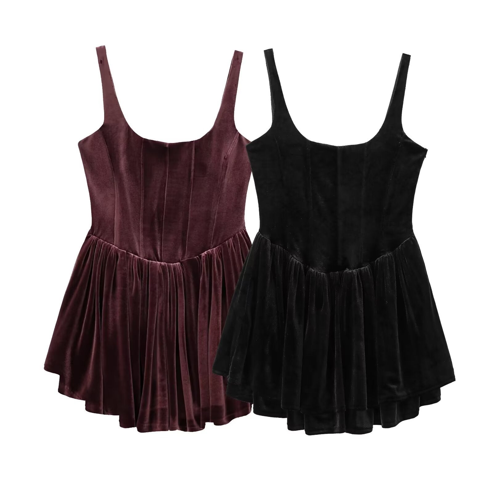 Women Sleeveless Velvet Corset Style Tops