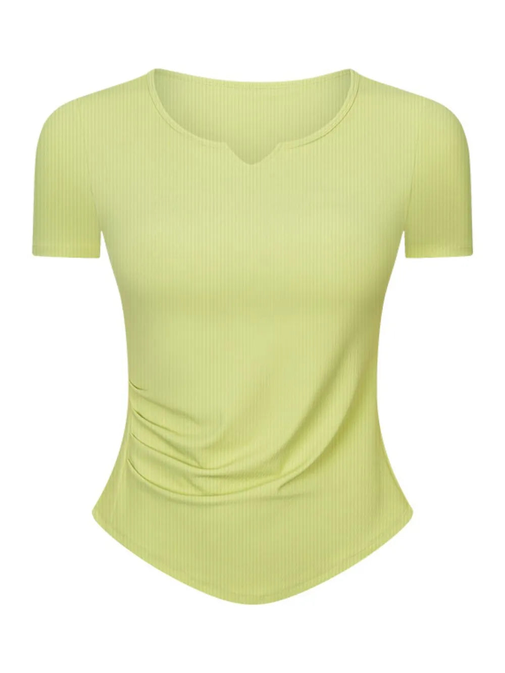 Women Active Notched Short Sleeve T-Shirt