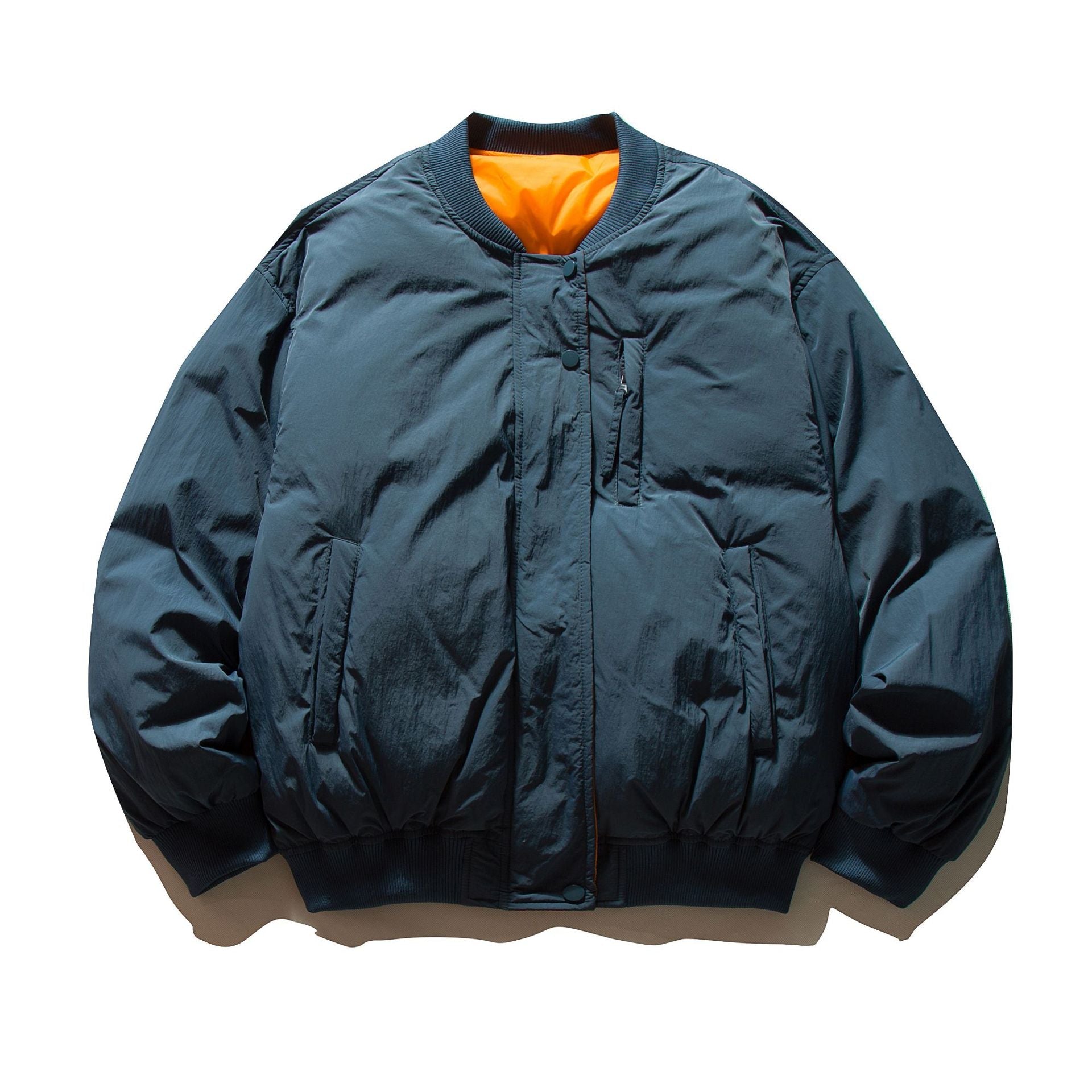 Men Baseball Collar Loose Pilot Down Jacket