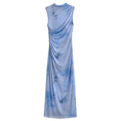 Women Casual Slim Fit Mesh Printed Dress
