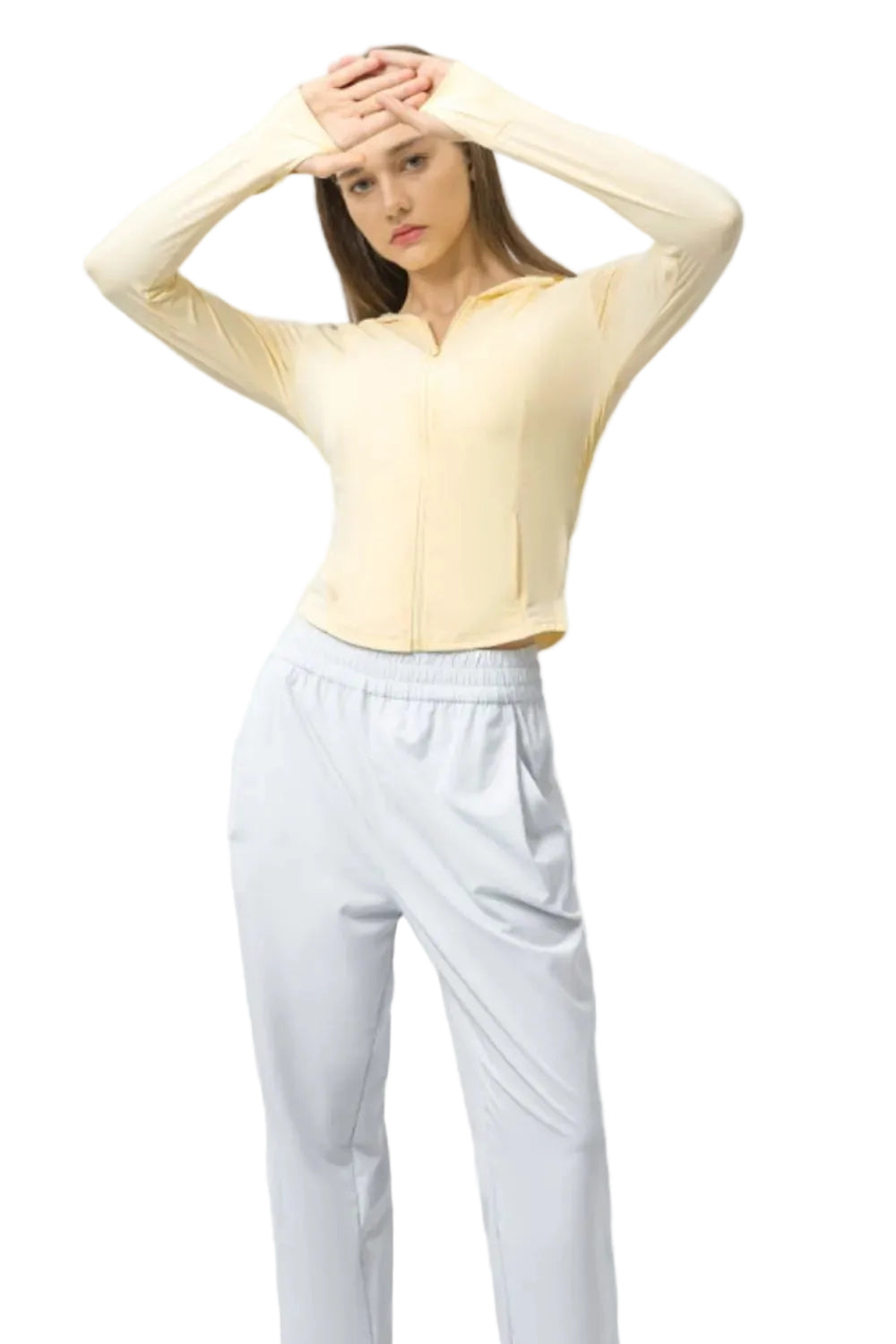 Women Active Zip Up Hooded Long Sleeve Jacket
