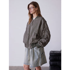 Women Casual Loose Varsity Jackets