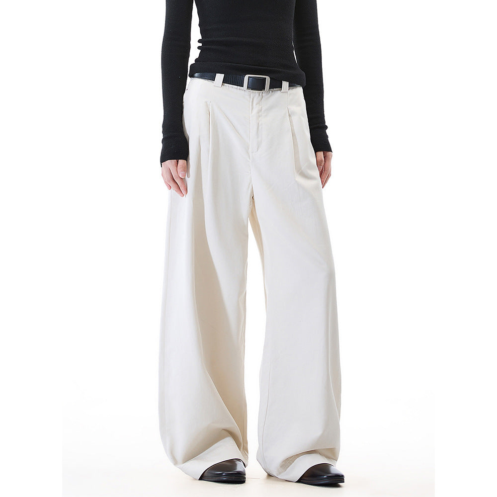 Women Casual Mid Waist Loose Wide Leg Pants
