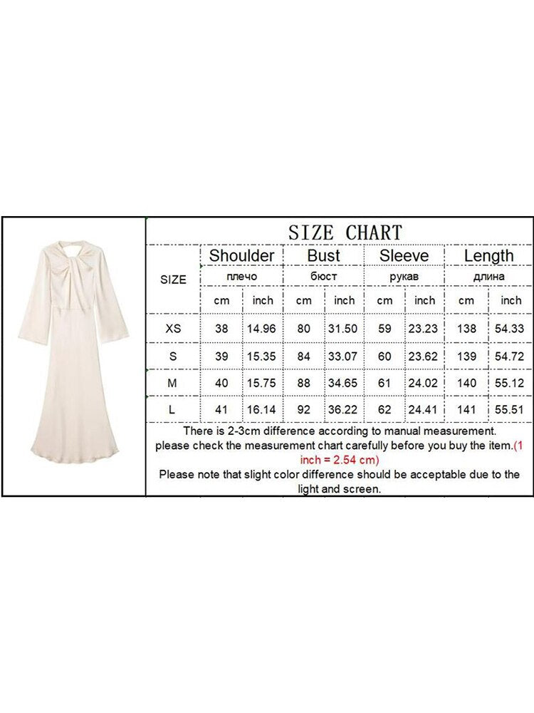 Women Elegant Long Soft Silk Backless Dress