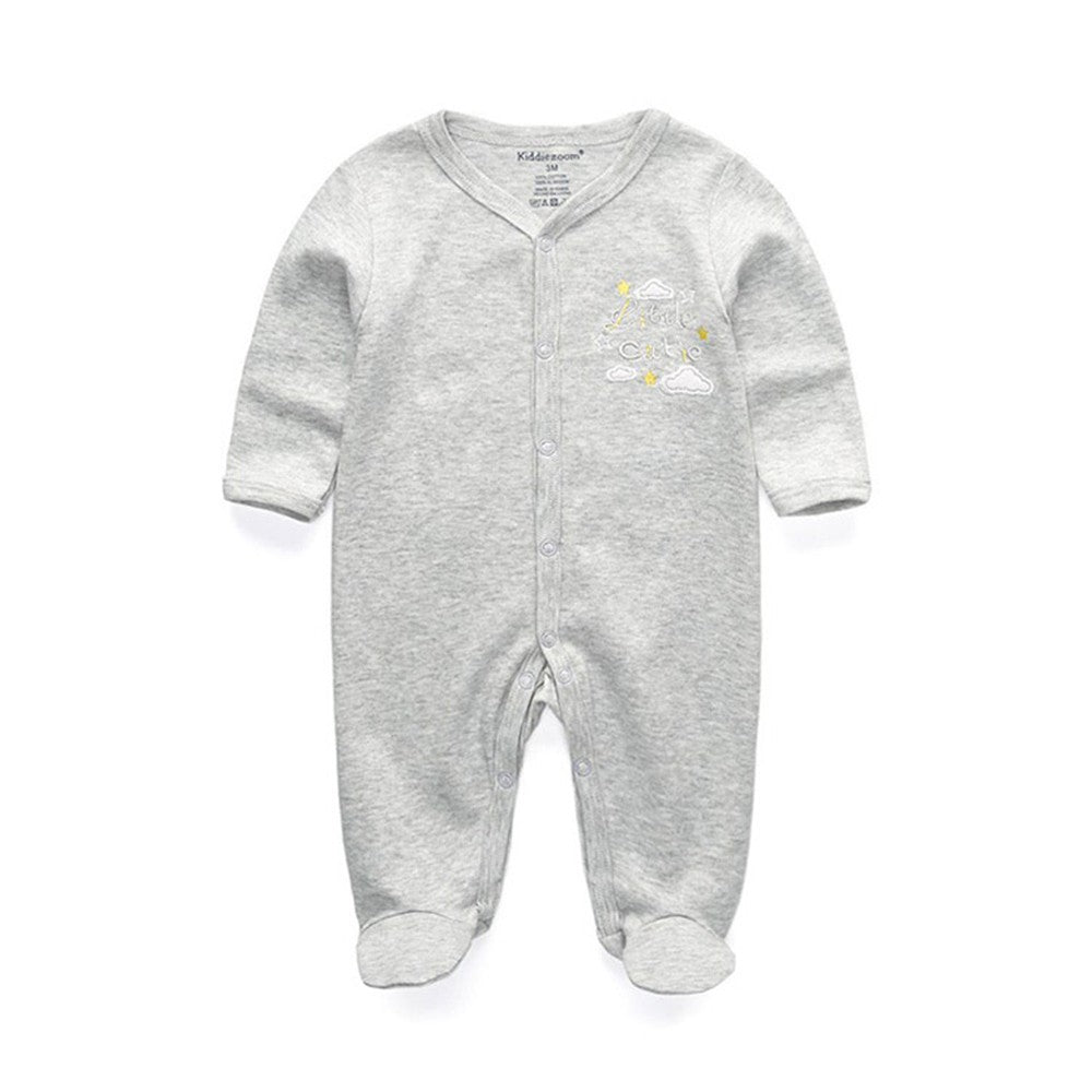New Born Pure Cotton Double Button Footed Romper