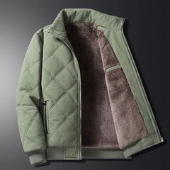 Men Casual Cotton Standing Collar WindBreaker Cotton Jacket