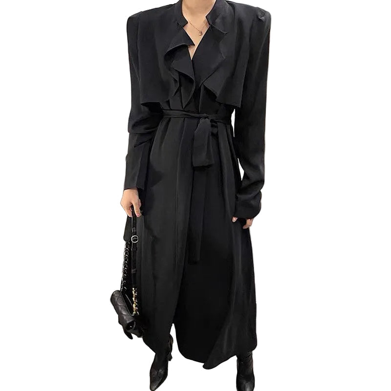 Women Elegant Ruffles Lace Up Wrapped Dresses