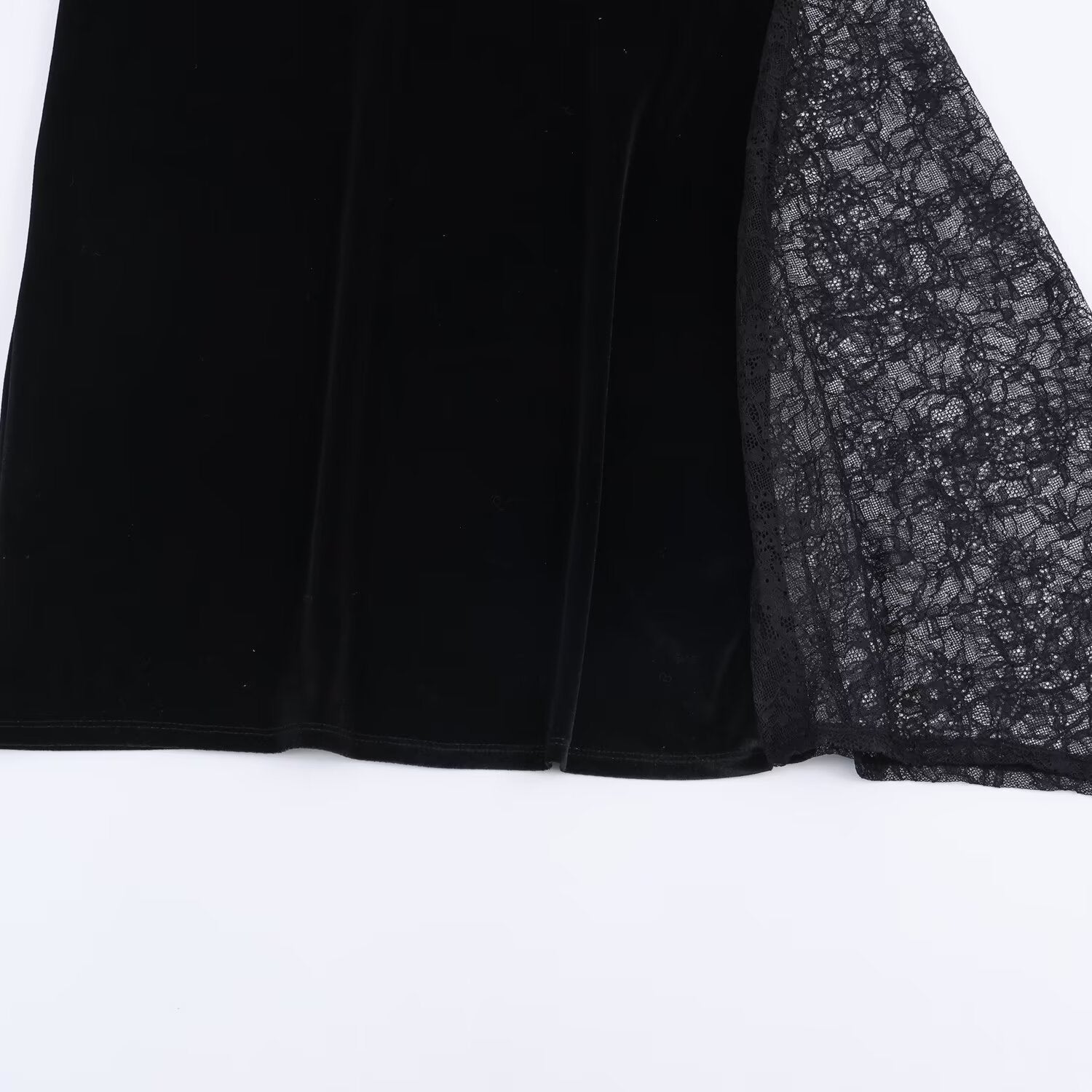 Women Velvet Lace Halter Evening Dress