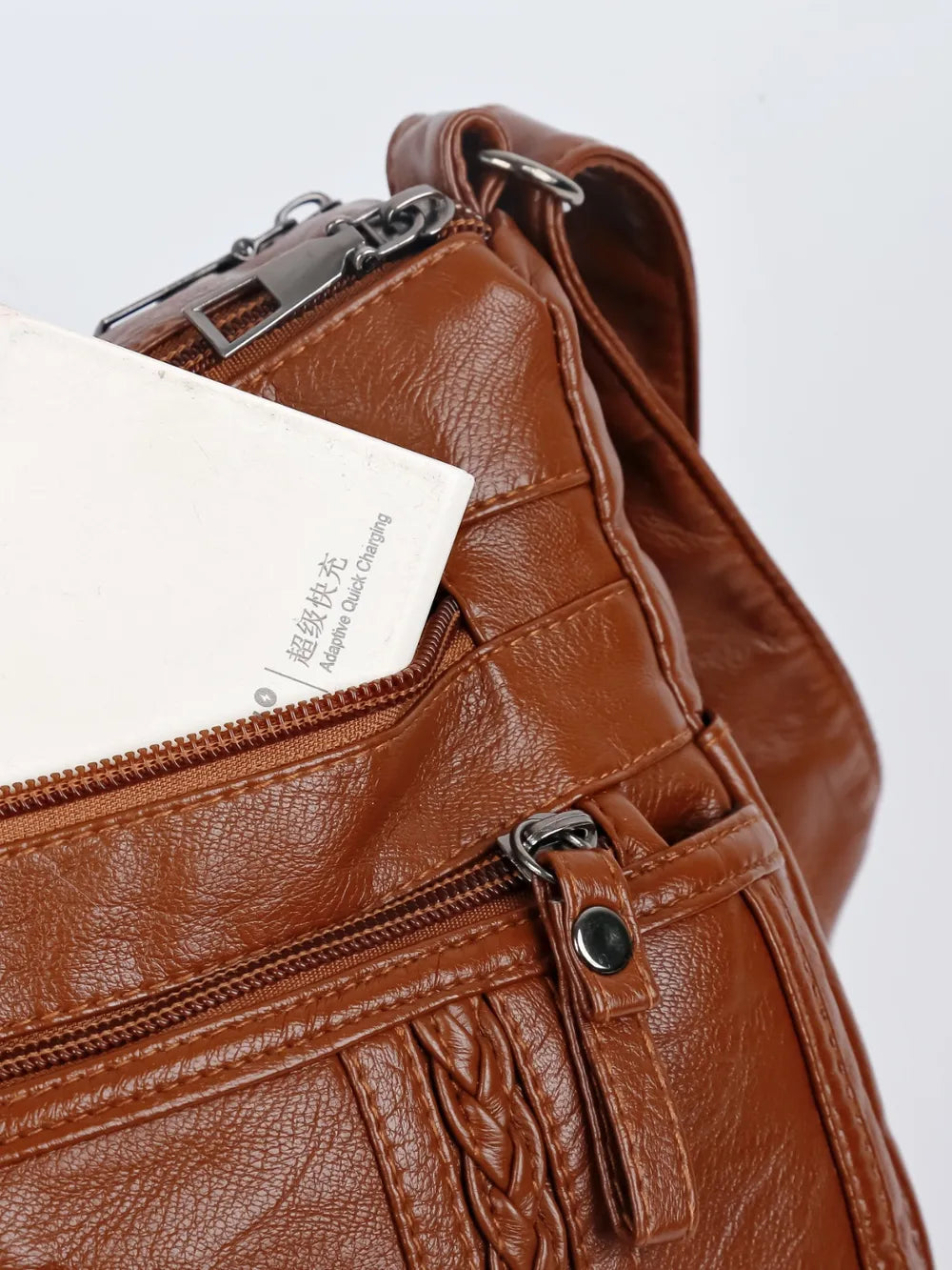 Accessories Women PU Leather Adjustable Strap Shoulder Bag