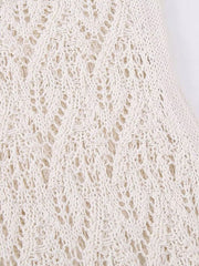 Women Sleeveless Knitted Slim Crochet Woven Dress