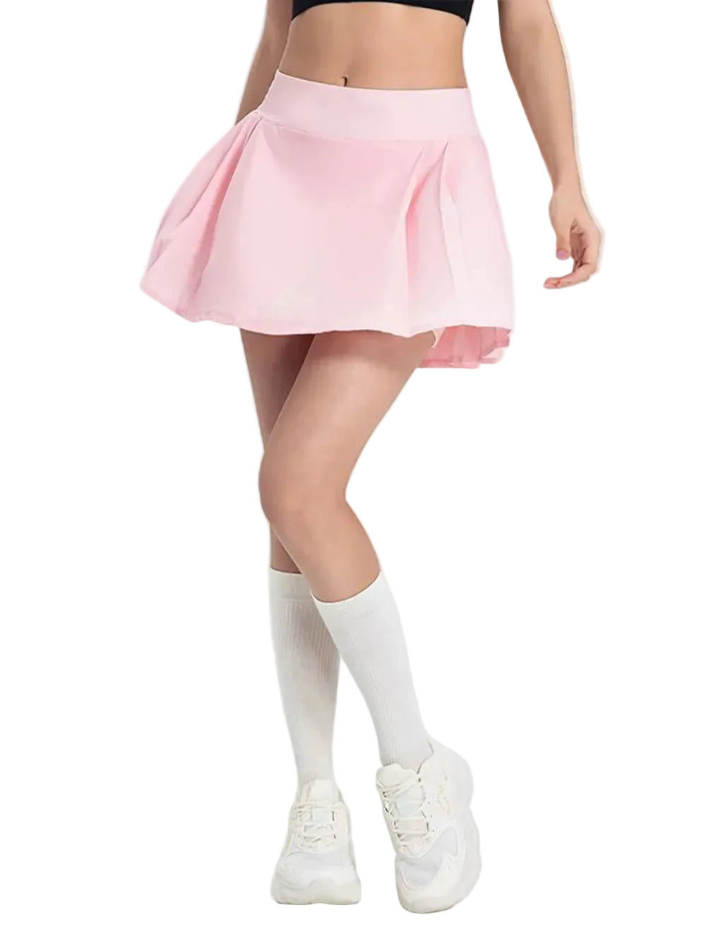 Women Pleated Mid-Rise Waist Active Skirt