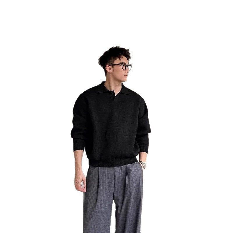 Men Crew Neck Fleece Knitwear Sweater