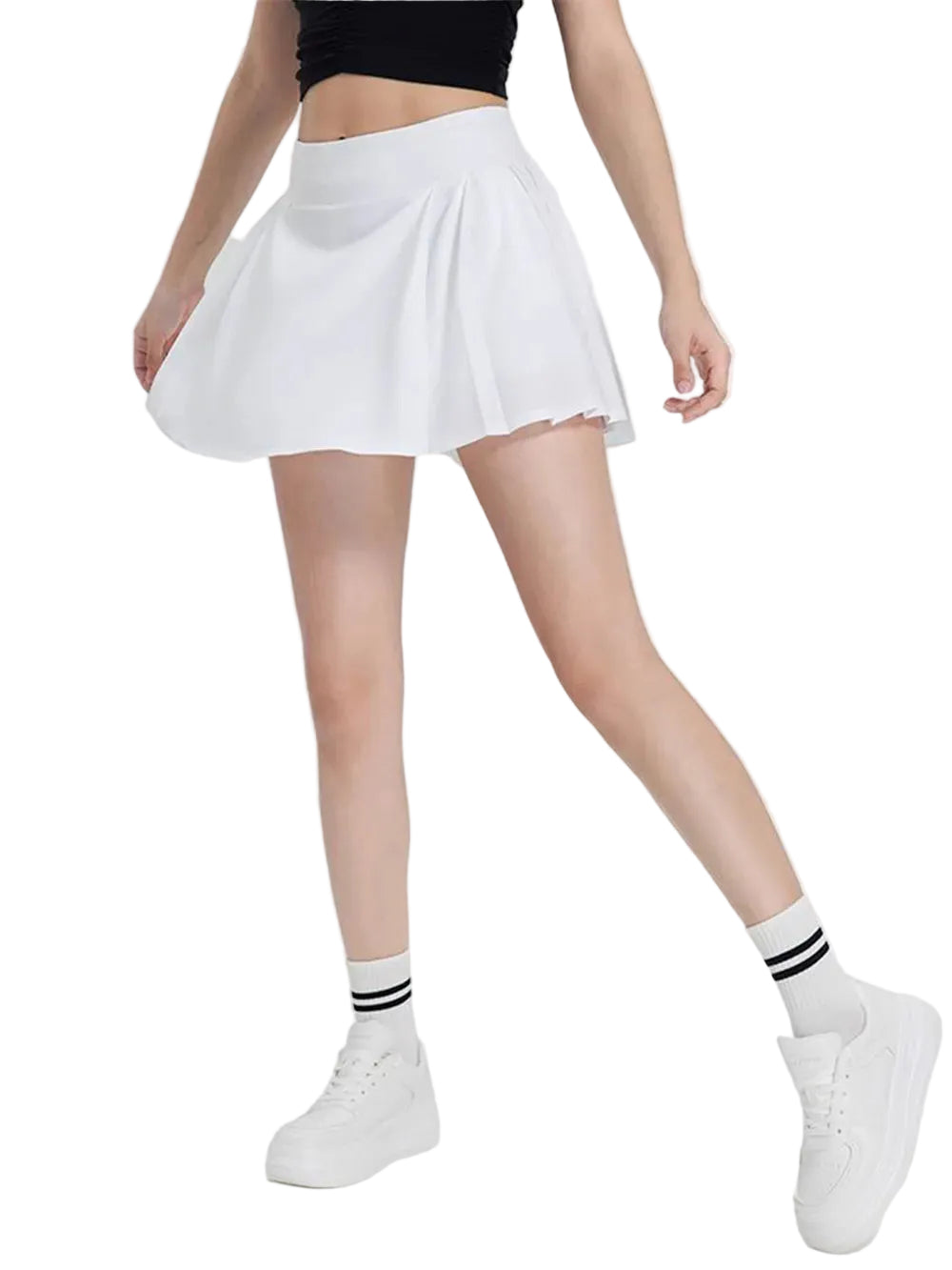 Women Pleated Mid-Rise Waist Active Skirt