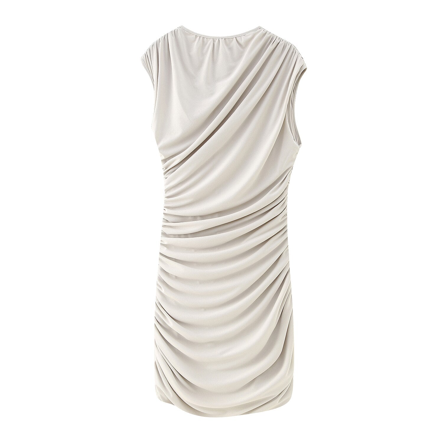 Women Asymmetric Neckline Sleeveless Slim Fit Dress