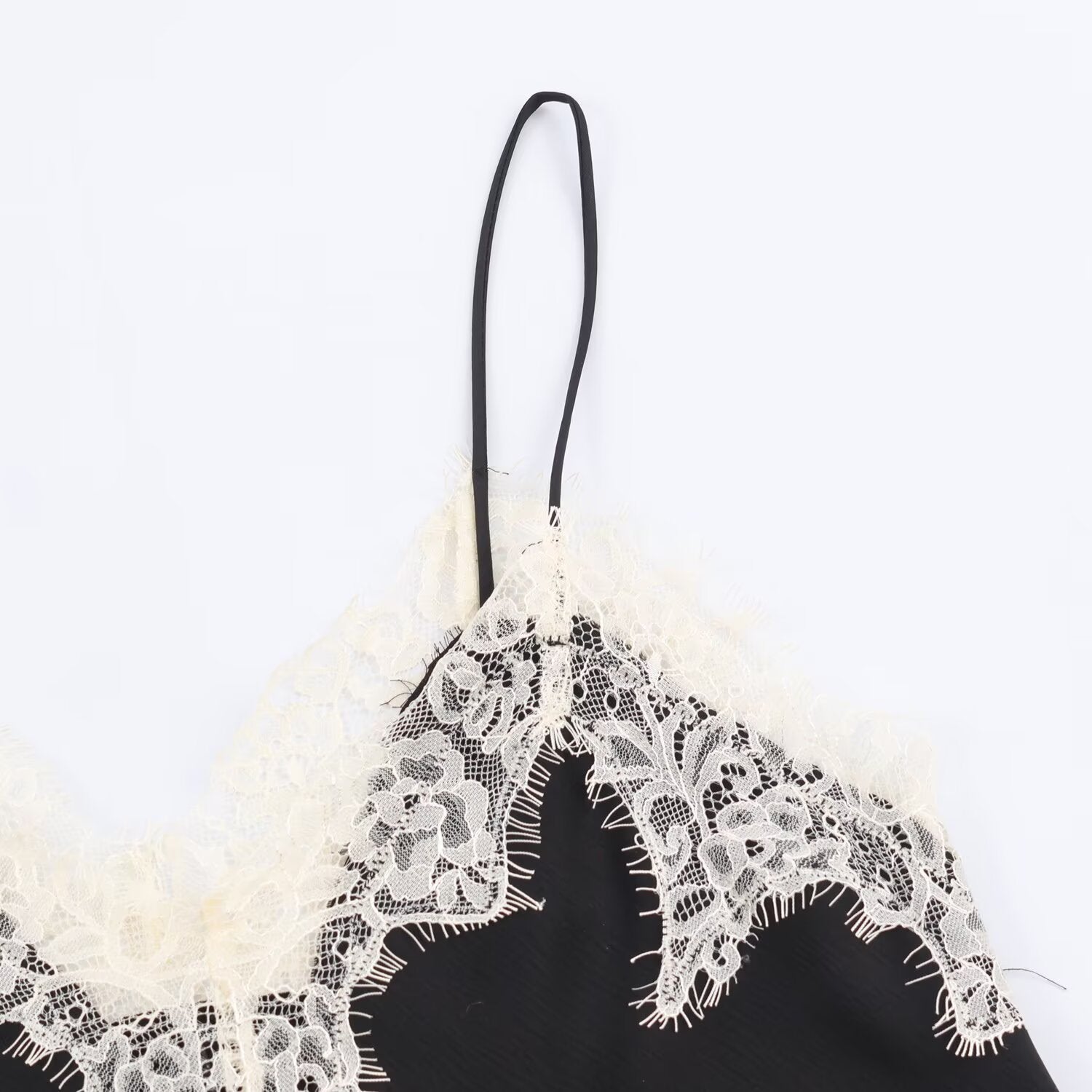 Women Elegant Lace Satin Textured Top