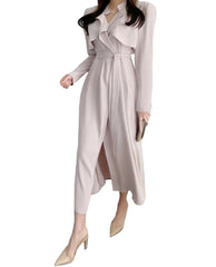 Women Elegant Ruffles Lace Up Wrapped Dresses