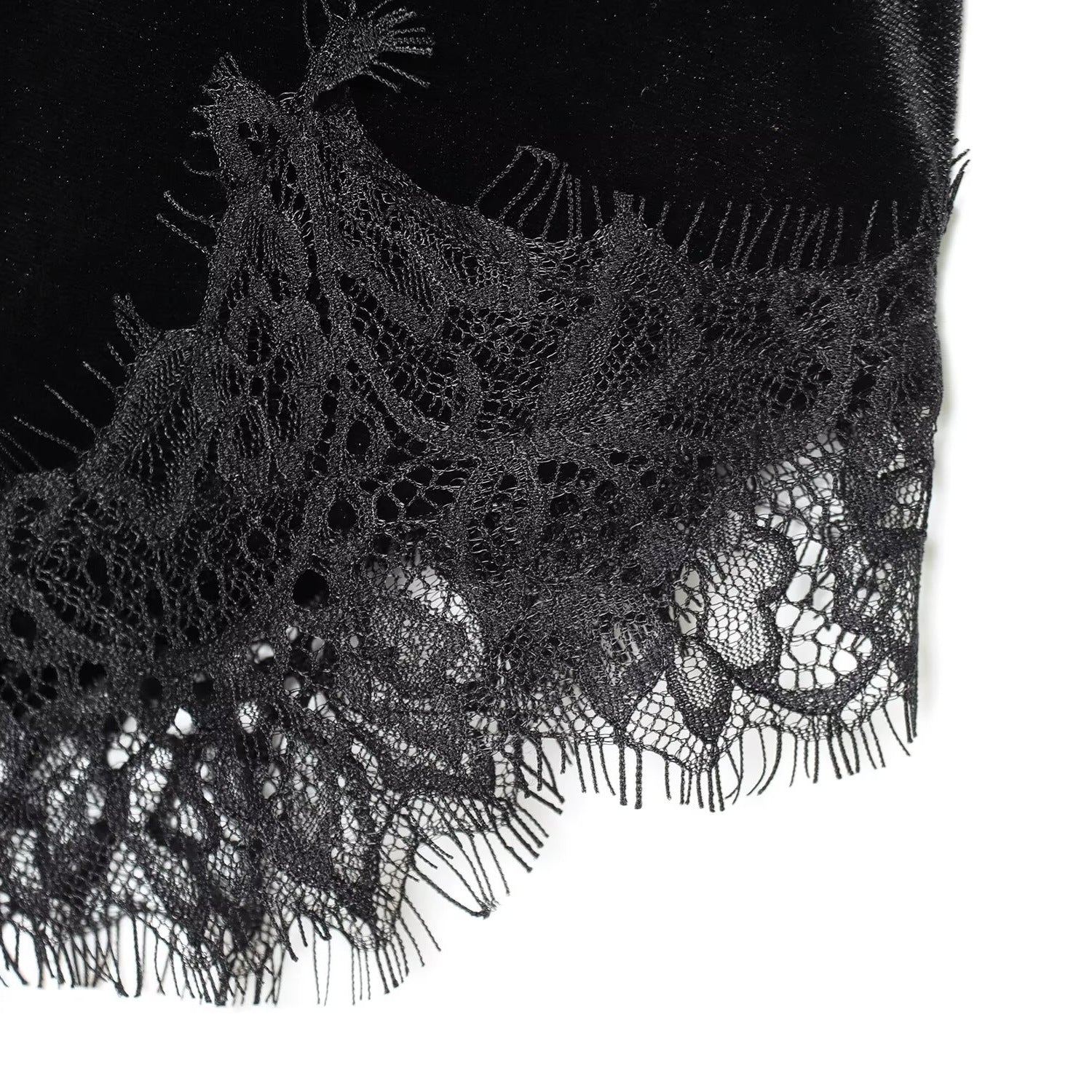 Women Elegant Velvet Lace Evening Dress