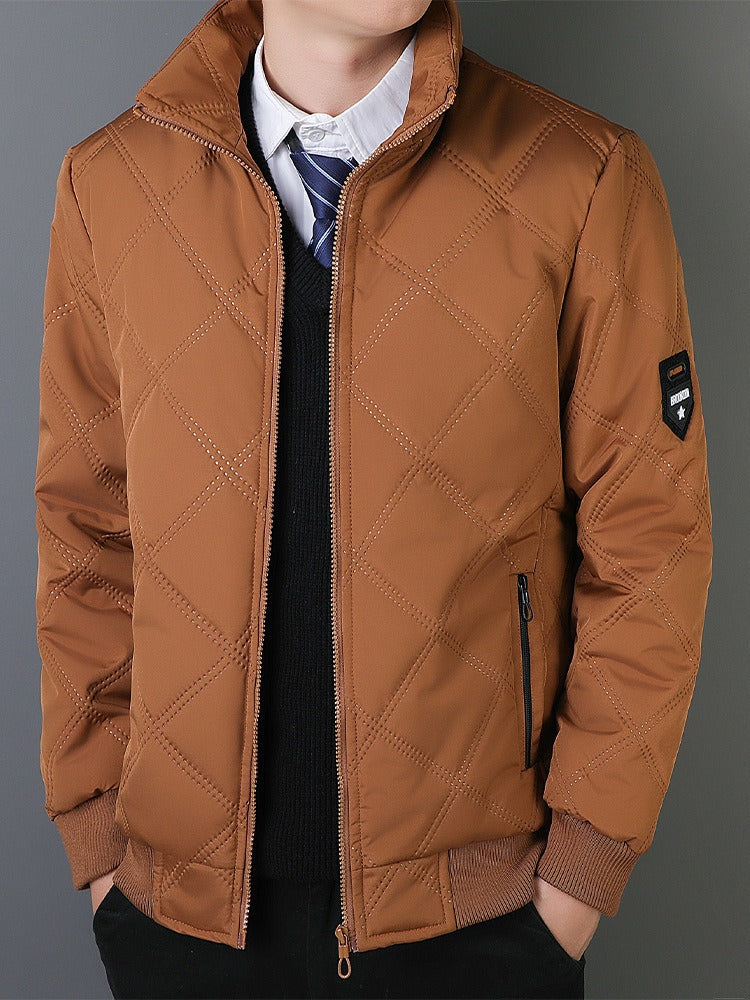 Men Casual Cotton Standing Collar WindBreaker Cotton Jacket