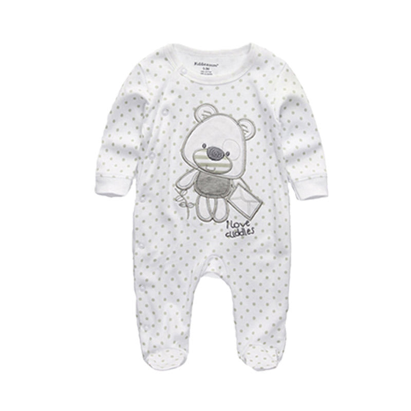New Born Pure Cotton Double Button Footed Romper