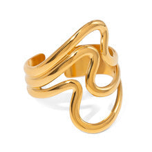 Accessories Women Stainless Steel Corrugated Open Ring