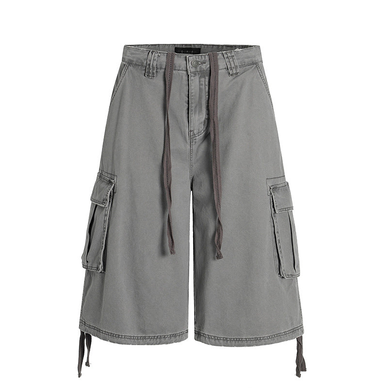 Men Casual Soft Denim Cargo Shorts